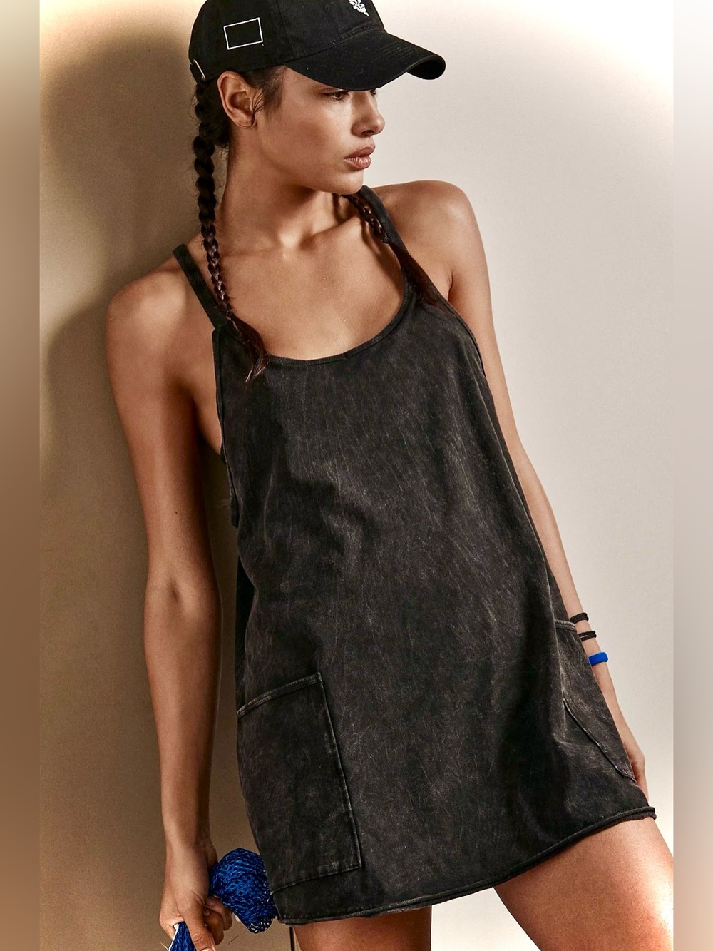NEW Free People Movement Hot Shot Mini Dress Black